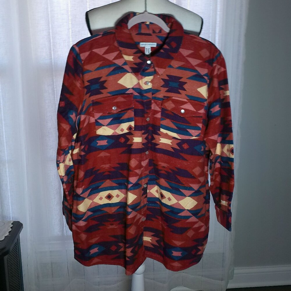 d&co Shacket CANYON RETREAT Snap-Up Front Southwestern Design LP